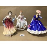 THREE ROYAL DOULTON FIGURINES, ‘FIGURE OF THE YEAR, MARY’ (HN 3375), ‘AMY’S SISTER’ (HN 3445),