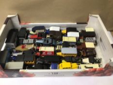 A COLLECTION OF UNBOXED DIE-CAST MODEL CLASSIC CARS, LORRIES, AND OTHER VEHICLES INCLUDES LESNEY,