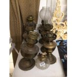 MIXED ITEMS OF BRASS OIL LAMPS A/F