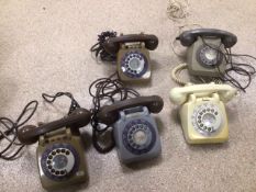 A COLLECTION OF VINTAGE 1960s ROTARY DIAL TELEPHONES