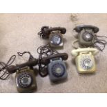 A COLLECTION OF VINTAGE 1960s ROTARY DIAL TELEPHONES