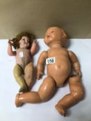 TWO VINTAGE BABY DOLLS A/F