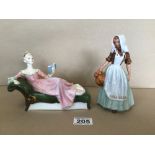 TWO ROYAL DOULTON FIGURINES, ‘REPOSE’ (HN 2272) AND ‘THE MILKMAID’ (HN 2057)