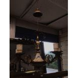 METAL/BRASS FOUR BRANCH CHANDELIER