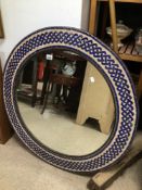 LARGE CIRCULAR TILED MIRROR, 94CM DIAMETER