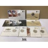 TEN COMMEMORATIVE £20 FINE SILVER (.999) BRILLIANT UNCIRCULATED COINS (2013-2015)