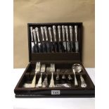 A THIRTY-NINE PIECE PART SET CANTEEN OF SILVER PLATED CUTLERY