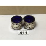 PAIR OF HALLMARKED SILVER SALTS, 35G