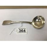 GEORGE III HALLMARKED SILVER FIDDLE PATTERN SAUCE LADLE, 17.5CM, 48G