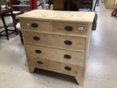 VICTORIAN WASHED PINE CHEST OF DRAWERS