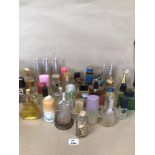 A MIXED COLLECTION OF MOSTLY LADIES PERFUME BOTTLES, MOST OF WHICH ARE EMPTY, INCLUDES GIVENCHY,