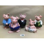 WADE NATWEST PIGS MONEY BANKS, COMPLETE SET OF FIVE