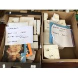 TWO BOXES OF UNCHECKED MIXED PORCELAIN DOLL CASTS MOULDS, INCLUDES DOLLIES GALORE ‘FAIRY’ AND