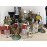 A MIXED COLLECTION OF MOSTLY LADIES PERFUME BOTTLES, SOME OF WHICH HAVE CONTENTS, INCLUDES CALVIN