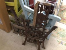 TWO PAIRS OF BENCH ENDS