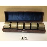 SET OF SIX CASED NAPKIN RINGS, CASE A/F