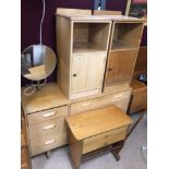 TEAK MID-CENTURY BEDROOM SUITE CHEST OF DRAWERS TWO BEDSIDE CHESTS AND MAGAZINE RACK