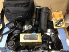 A MIXED COLLECTION OF CAMERAS AND ACCESSORIES, INCLUDES PENTAX MZ-10, FUJIFILM FINEPIX S6500FD,