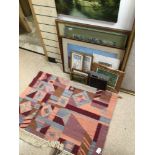 A QUANTITY OF PICTURES AND PRINTS AND WALL TAPESTRY