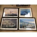 FOUR PRINTS SOME SIGNED, INCLUDES ROBERT TAYLOR WHICH PORTRAYS A LANCASTER OF 617 SQUADRON (THE