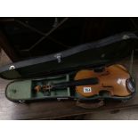 VINTAGE CASED VIOLIN (CHINESE LABEL)