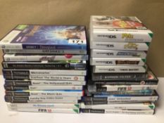 A MIXED COLLECTION OF GAMES, PLAYSTATION, XBOX 360, PC AND NINTENDO