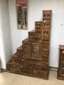 WOODEN JAPANESE STYLE STEP STORAGE UNIT