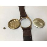 GENTS HALLMARKED 9CT GOLD ROTARY WRISTWATCH A/F