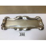 ART NOUVEAU STYLE HALLMARKED SILVER RECTANGULAR PEN TRAY, 24CM,129G