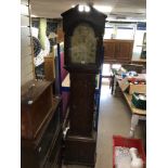 GEORGE III MAHOGANY LONGCASE CLOCK BRASS DIAL HUGH PARNELL, WEIGHTS KEY, AND PENDULUM ATTACHED