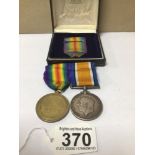 TWO WWI BRITISH MEDALS & RIBBON