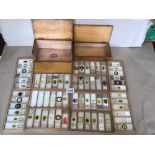 A COLLECTION OF MICROSCOPE SLIDES IN ORIGINAL BOXES