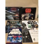 A JOB LOT OF STAR WARS RELATED ITEMS INCLUDES ORIGINAL TRILOGY SCRIPT, PORTFOLIOS, AND MORE