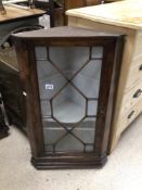 GEORGIAN MAHOGANY CORNER CUPBOARD WITH GLAZED DOOR