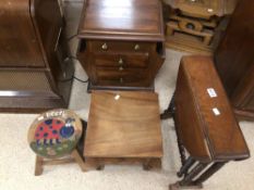 FOUR PIECES OF WOODEN FURNITURE INCLUDES SUTHERLAND TABLE