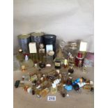 A COLLECTION OF MOSTLY LADIES PERFUME BOTTLES WITH A GUERLAIN FACTICE/DUMMY FOR STORE DISPLAY,