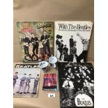 A COLLECTION OF BEATLES MEMORABILIA WITH A PAIR OF CUPS