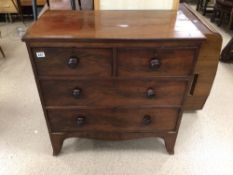 GEORGE III CHEST OF TWO SHORT OVER TWO LONG DRAWERS FITTED WITH CONICAL HANDLES 89 X 47 X 90CM