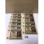 A QUANTITY OF TEN GERMANY 1922, 5'000 MARKS BANK NOTES