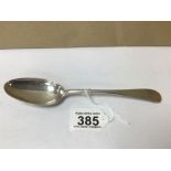 GEORGE II HALLMARKED SILVER TABLESPOON WITH ENGRAVED DUCAL CORONET, 62G, 21CM