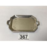 HALLMARKED SILVER MINIATURE TWO-HANDLED TRAY, 14.5CM, 51G