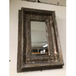 A VINTAGE FRAMED MIRROR, 41 X 60CM