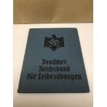 WWII GERMAN FEDERATION FOR BODY EXERCISES WOMEN'S RECORD BOOKLET