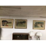 SET OF THREE CECIL ALDIN SIGNED HORSE COLOURED PRINTS FROM 1901, 77 X 57CM