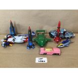 A SMALL JOB LOT OF TOYS AND DIE-CAST VEHICLES/SPACECRAFT