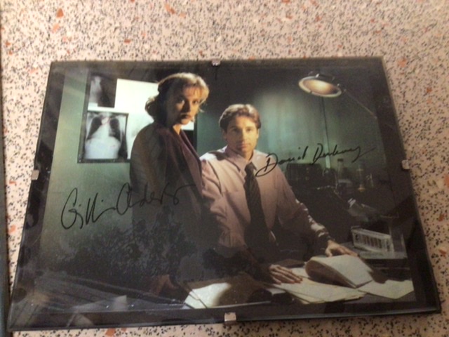 SIGNED PHOTOGRAPH X FLIES GILLIAN ANDERSON AND DAVID DUCHOVNY WITH THE CAST OF STAR TREK THE NEXT - Image 3 of 3