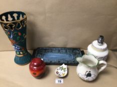A COLLECTION OF POTTERY, INCLUDES POOLE, H.B QUAREGNON, AND MORE