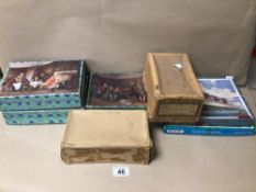 A BOXED COLLECTION OF SEVEN JIGSAW PUZZLES (CONTENTS UNCHECKED), INCLUDES THREE BERYL ‘PERIOD’
