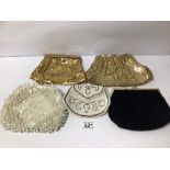 MIXED VINTAGE CLUTCH BAGS, WHITING AND DAVIS AND MORE