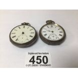 TWO HALLMARKED SILVER POCKET WATCHES A/F